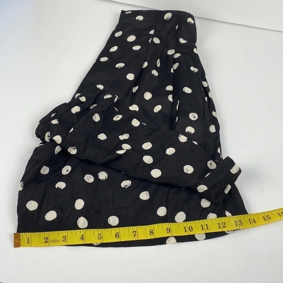 Black and white polkadot zip up retro regency pleated flare pin up skirt small - Picture 10 of 14